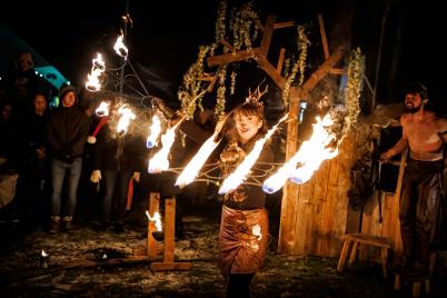 Wintersfeer vurige act