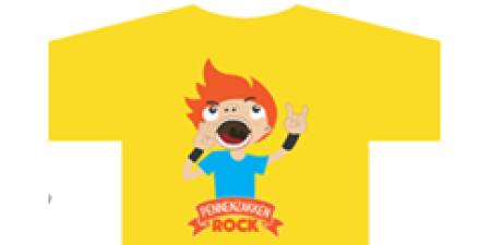 T-shirt Pennenzakkenrock in geel